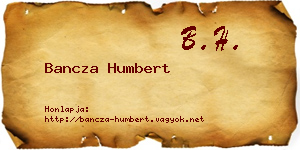 Bancza Humbert névjegykártya